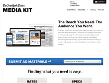 Tablet Screenshot of nytmediakit.com